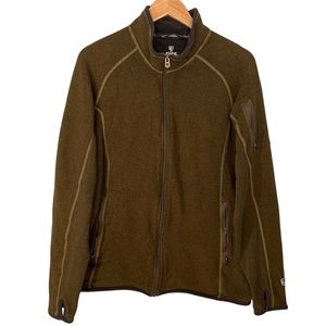 Kuhl Men's Kashmira Alfpaca Olive Green Full Zip Hiking Sweatshirt